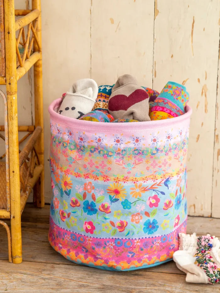 Collapsible Storage Bin - Floral Border