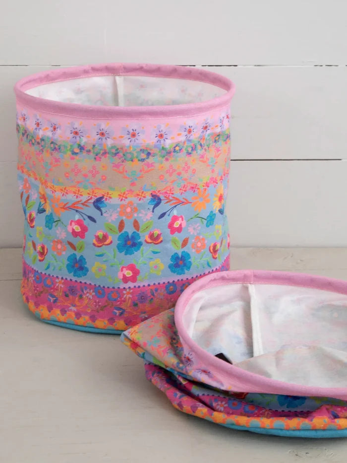 Collapsible Storage Bin - Floral Border