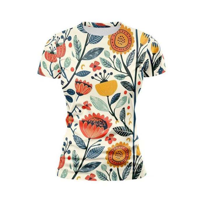 Colorful Field Women's Athletic Print T-Shirt
