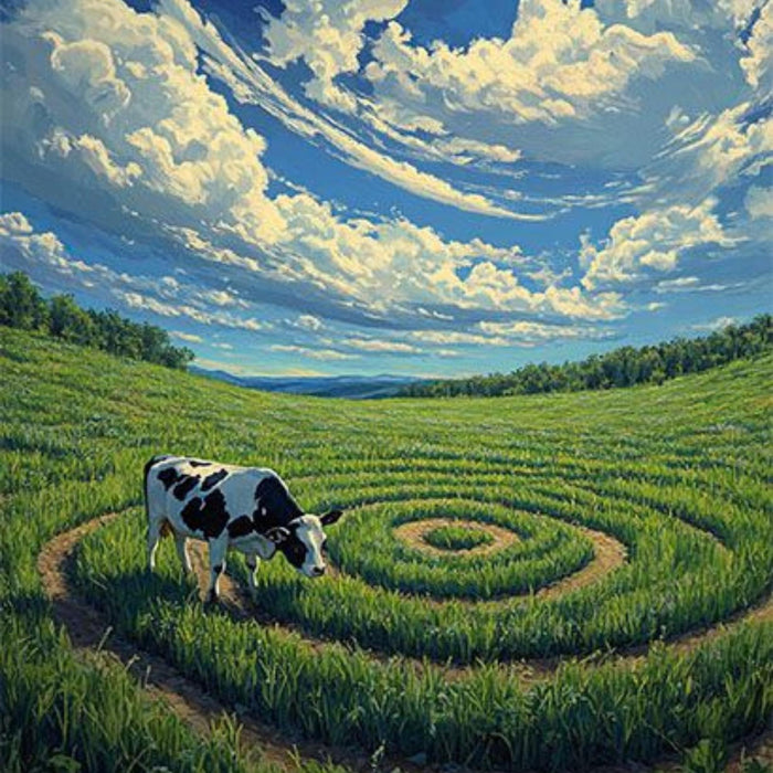 Cow on Green Field Pastoral Print Plush Fleece Throw Blanket
