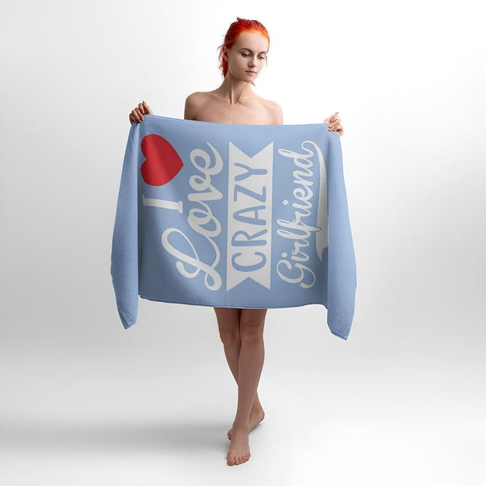 Crazy Love 3D Print - Soft Cotton Terry Bath & Beach Towel
