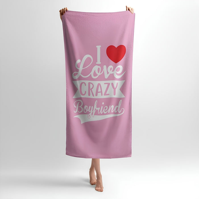 Crazy Love 3D Print - Soft Cotton Terry Bath & Beach Towel