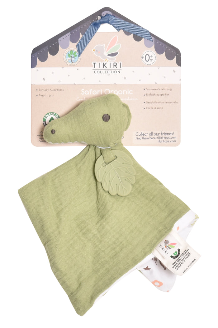 Crocodile Comforter with Rubber Teether