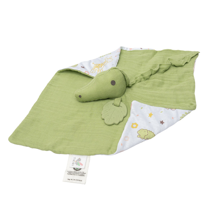 Crocodile Comforter with Rubber Teether