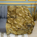 Cryptocurrency Gold Print Plush Fleece Throw Blanket