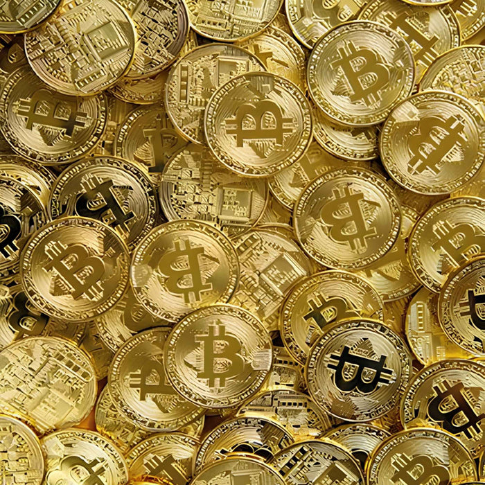Cryptocurrency Gold Print Plush Fleece Throw Blanket