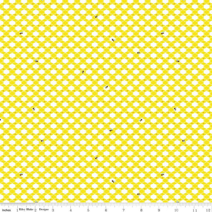 100 Aker Woods Honey Hex Yellow Cotton Fabric