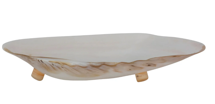 Decorative Natural Shell Footed Dish