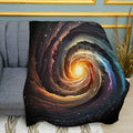 Deep Space Galaxy Print Plush Fleece Throw Blanket