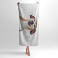 Dog Happy Moment Print - Soft Cotton Terry Bath & Beach Towel