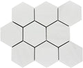 Dolomite Bianco 4" Hex Porcelain Mosaic Tile 12x14 Sheet
