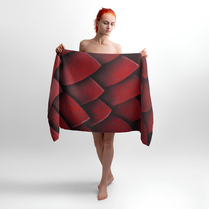 Dragon Scales 3D Print Towel - Soft Cotton Terry Bath & Beach Towel