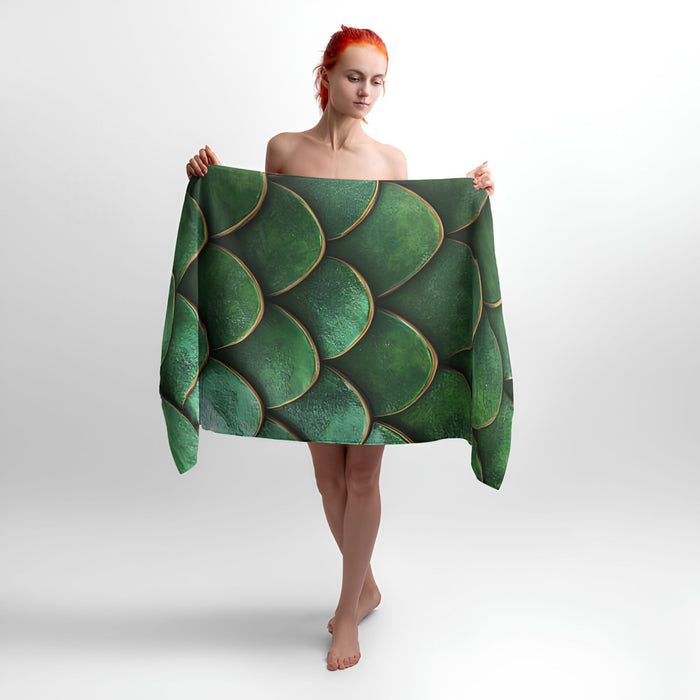 Dragon Scales Print - Soft Cotton Terry Bath & Beach Towel