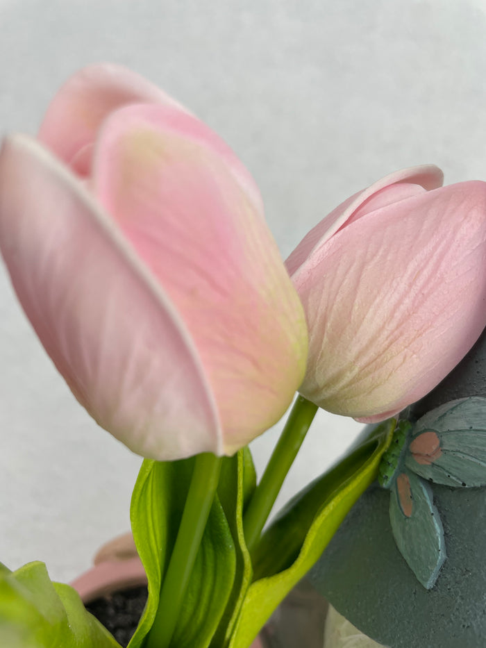 Easter Gnomes Holding Flowerpot Welcoming Spring