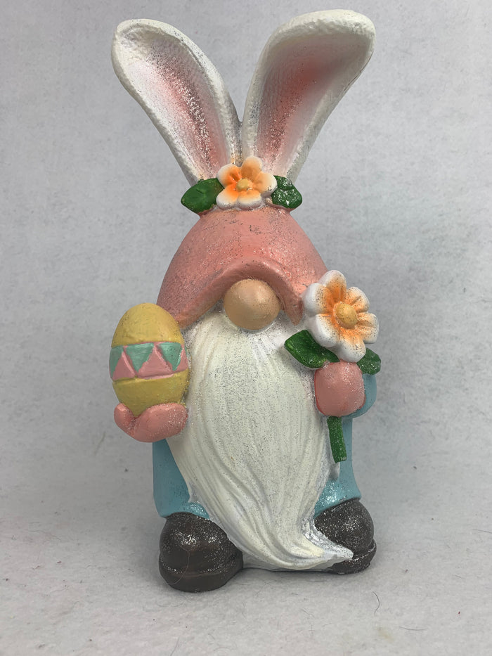 Easter Large Glittered Gnome Holding Easter Egg and Flower
