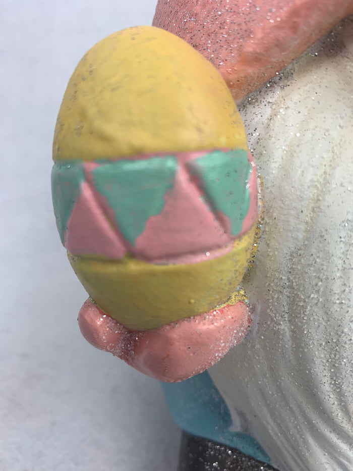 Easter Large Glittered Gnome Holding Easter Egg and Flower