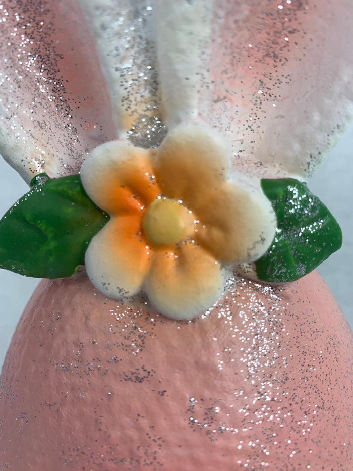 Easter Large Glittered Gnome Holding Easter Egg and Flower
