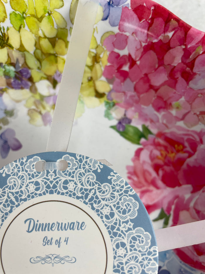 Easter Spring Flower Garden Set of 4 Melamine Medium Bowls