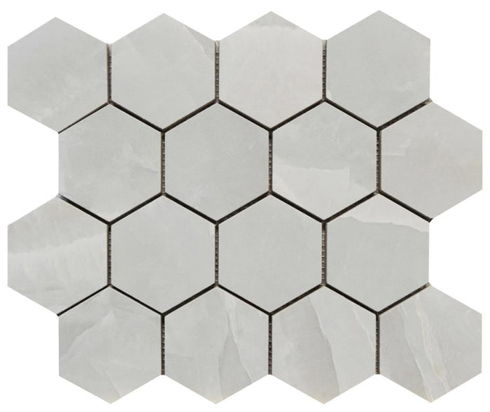 Era Mystic Gray 3" Hex Matte Porcelain Mosaic Tile 12x12