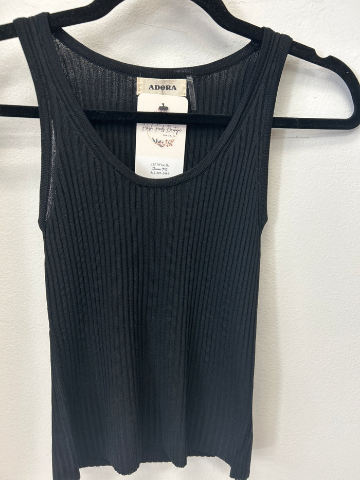 Everyday Ribbed Tank Top - Black