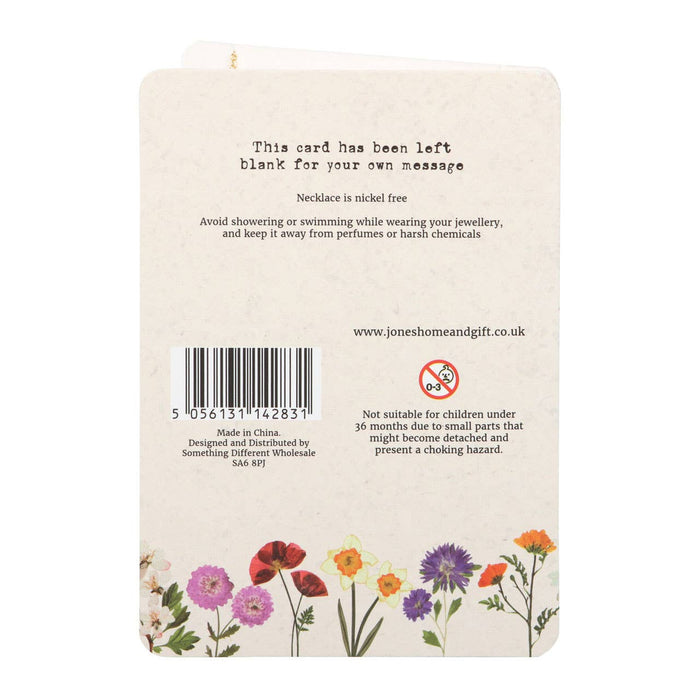 February: Violet Birth Flower Necklace on Greeting Card