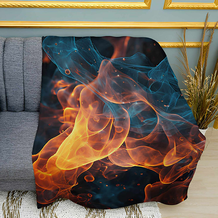 Fire Flame Graphic Print Plush Fleece Throw Blanket
