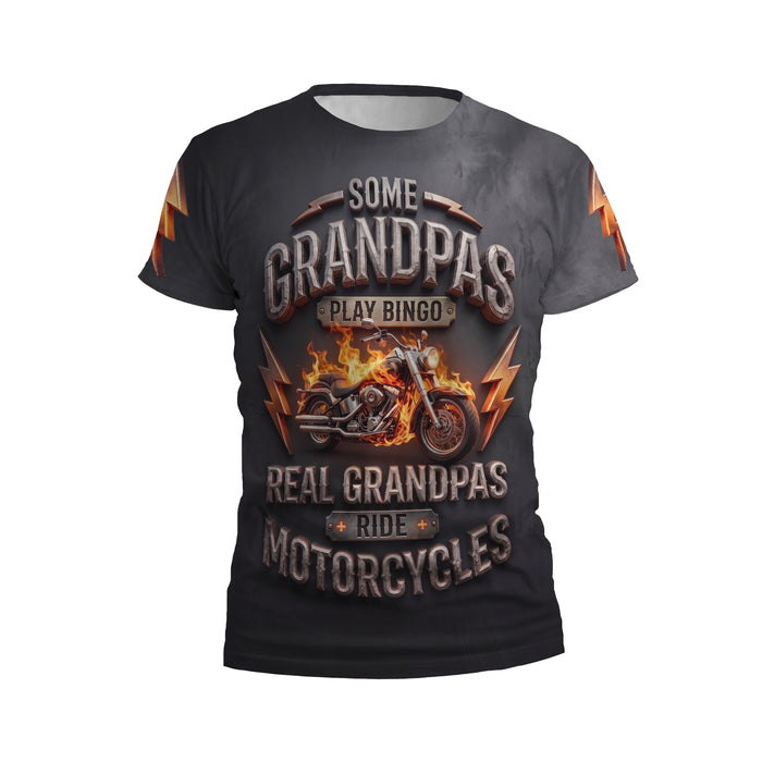 Fire Motorcycle Graphic Performance T-Shirt for Men
