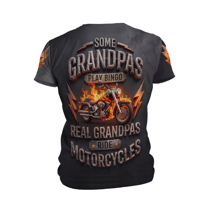 Fire Motorcycle Graphic Performance T-Shirt for Men