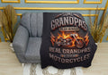 Fire Motorcycle Plush Throw Blanket with Vibrant Engine Art