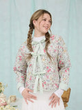 Floral Front Tie Quilted Jacket