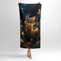 Fox Night Tale Print - Soft Cotton Terry Bath & Beach Towel