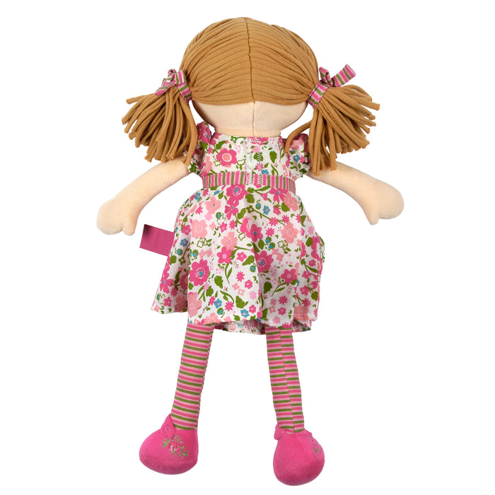 Fran Light Brown Hair with Dark Pink & Green Dress