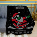 Funny Dabbing Santa Print Plush Fleece Throw Blanket