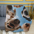 Funny Dogs Graphic Print Plush Fleece Throw Blanket