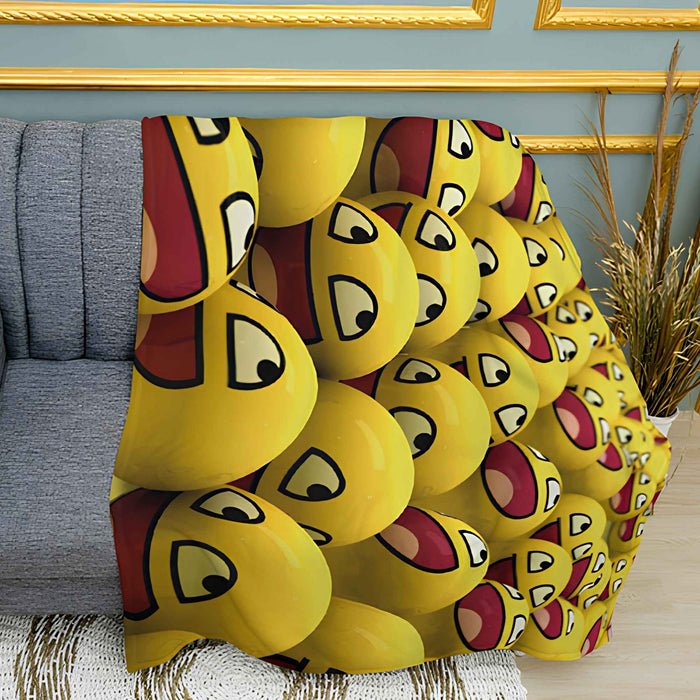 Funny Emoticons Pop Art Print Plush Fleece Throw Blanket