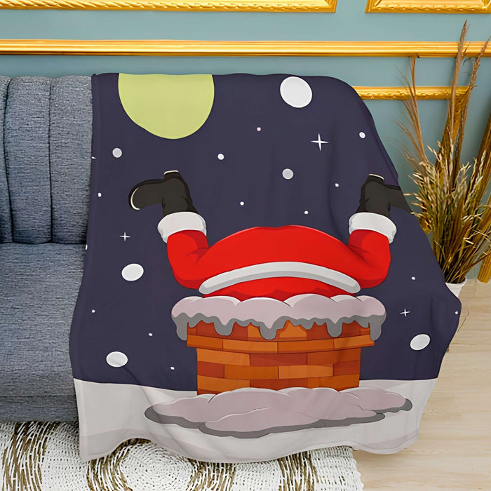 Funny Holiday Christmas Print Plush Fleece Throw Blanket