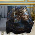 Girl in a Golden Tiara Portrait Print Plush Fleece Throw Blanket