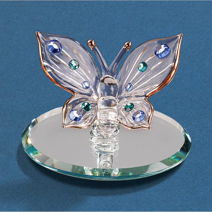 Glass Baron Blue Crystal Butterfly