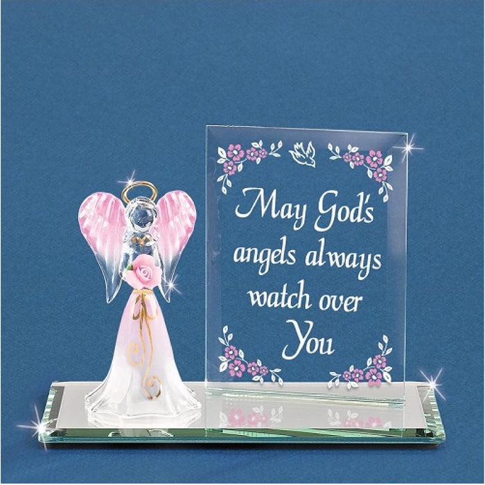Glass Baron "Watch Over You" Angel Figurine and Plaque