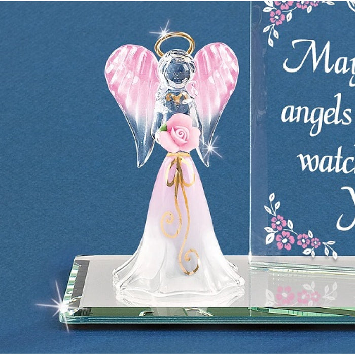 Glass Baron "Watch Over You" Angel Figurine and Plaque