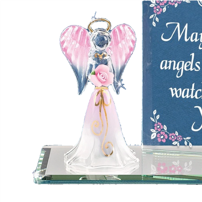Glass Baron "Watch Over You" Angel Figurine and Plaque