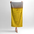 Golden Beer Print - Soft Cotton Terry Bath & Beach Towel
