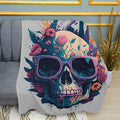 Gothic Skull Art Print Plush Fleece Throw Blanket