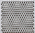 Grey 1" Penny Round Glossy Porcelain Mosaic Tile 12x12