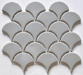Grey Glossy Scales Porcelain Mosaic Tile 9x10 Sheet
