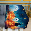 Halloween Fantasy Pumpkins Print Plush Fleece Throw Blanket