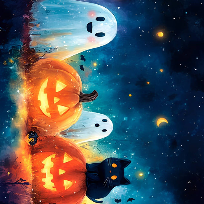 Halloween Fantasy Pumpkins Print Plush Fleece Throw Blanket