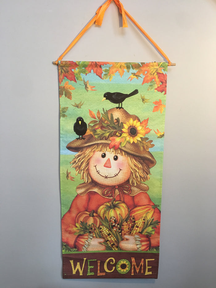 Harvest Girl Scarecrow Dowel Rod Wall Hanging