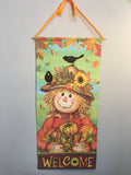 Harvest Girl Scarecrow Dowel Rod Wall Hanging