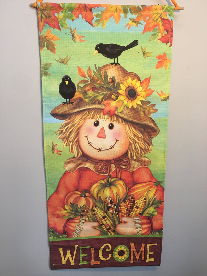 Harvest Girl Scarecrow Dowel Rod Wall Hanging